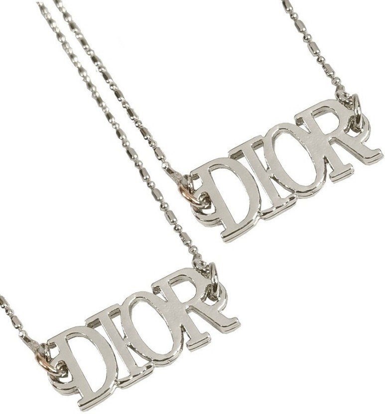 CD Icon Thin Chain Link Necklace SilverFinish Brass  DIOR SI